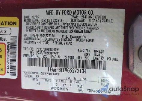 2016 Ford Mustang Gt Premium from USA, damaged, VIN 1FA6P8CF9G5272134